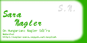sara nagler business card